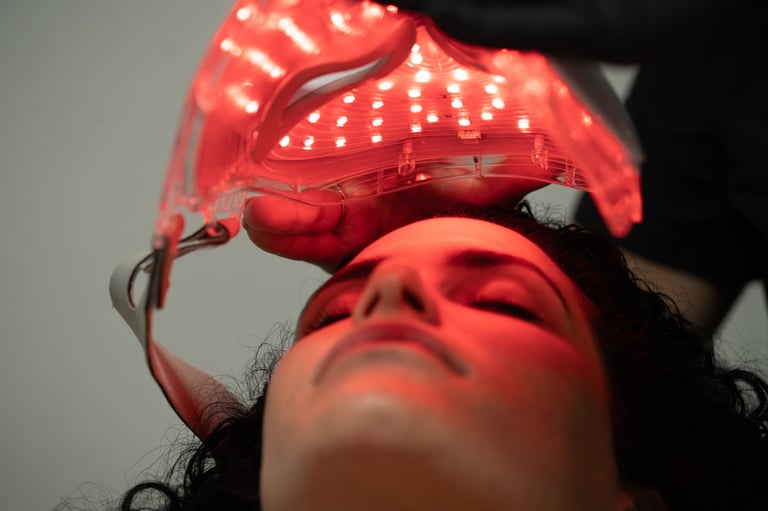 Red LED face mask for anti-aging and collagen