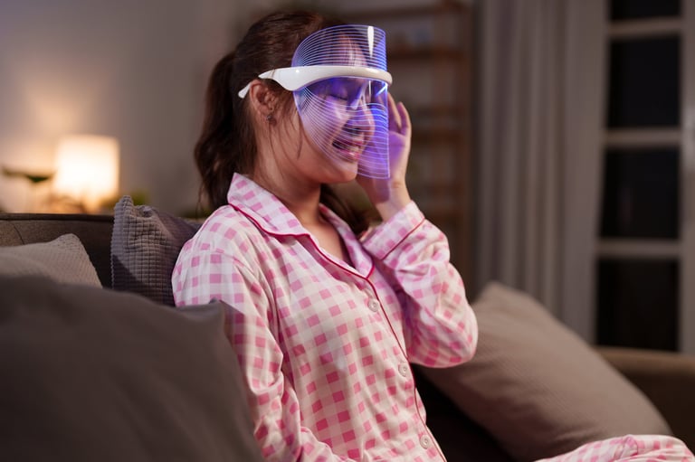 Microcurrent facial toning device for anti-aging